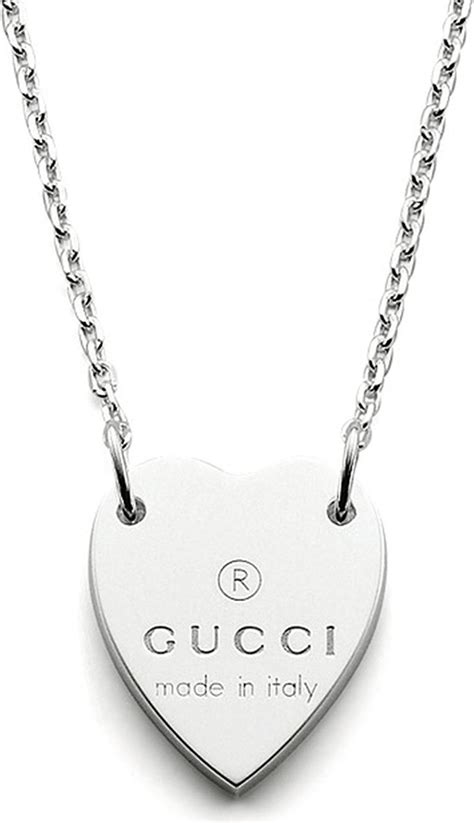 gucci sterling silver britt necklace|gucci trademark heart silver necklace.